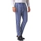 thumbnail image 4 of Pantalones de patrón irregular Inspire Chic para hombre, pantalones de frente plano con bloques de color y rayas, 32 azul marino, 4 of 6