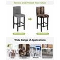thumbnail image 3 of Black Brown Board Bar Stool Covers Set of 4, Vintage Chic Shabby Wooden Grain Stretch Washable Bar Chair Covers with Backs, Removable Pub Counter Height Chair Cover for Kitchen Dining Room Cafe, 3 of 7