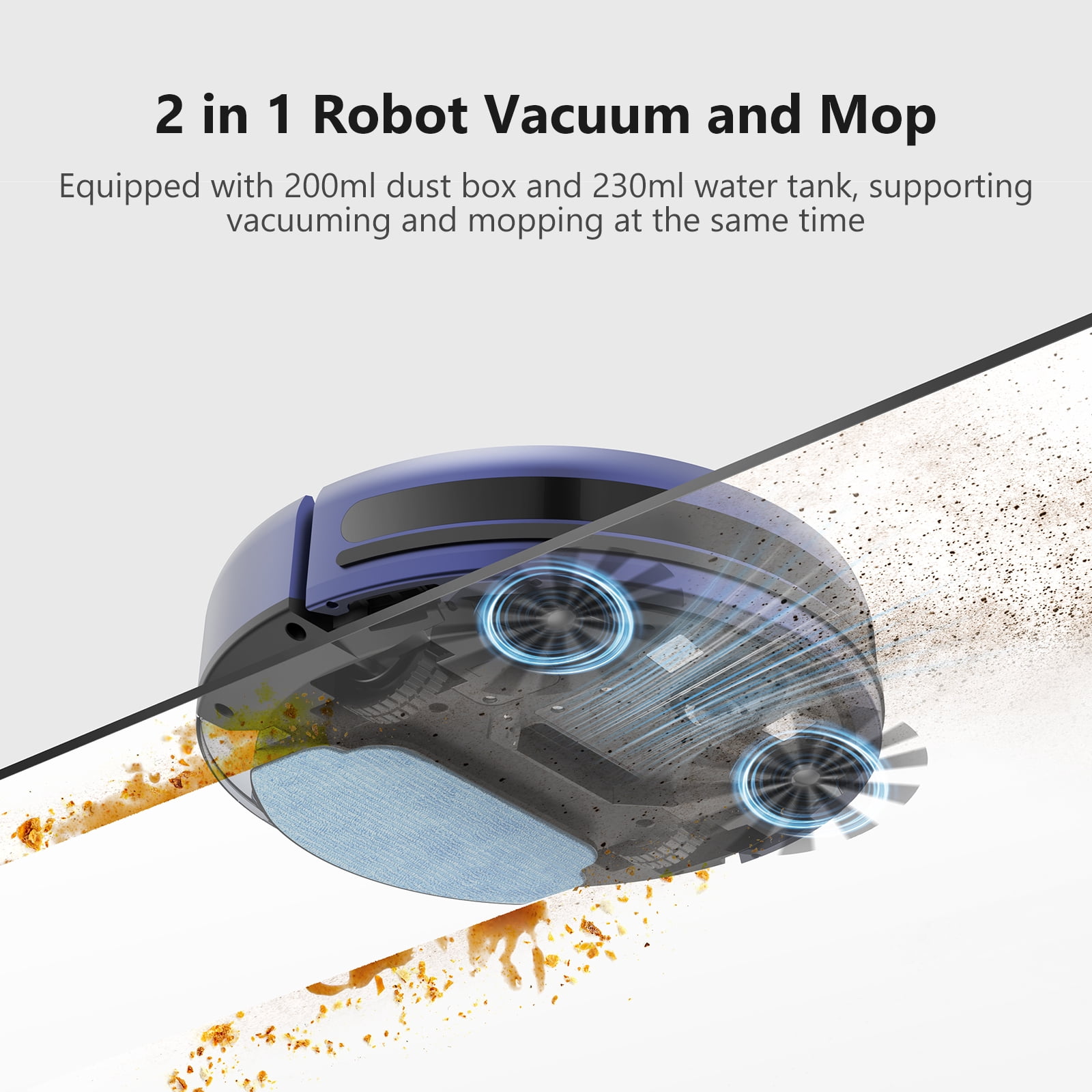 ONSON Robot Vacuum Cleaner, 2 in 1 Mop Combo for Pet Hair, Hard Floor