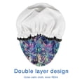 thumbnail image 4 of Shower Caps,Green Blue Butterfly Pink Purple Pattern Waterproof Shower Cap for Women 4 Pieces,Double Reusable Hair Cover for Shower PEVA Elastic Stretch Hem, 4 of 7