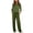 Army Green, variant on Womens 3/4 Sleeve Lounge Set Crewneck Top and Long Pants with Pockets Sleepwear