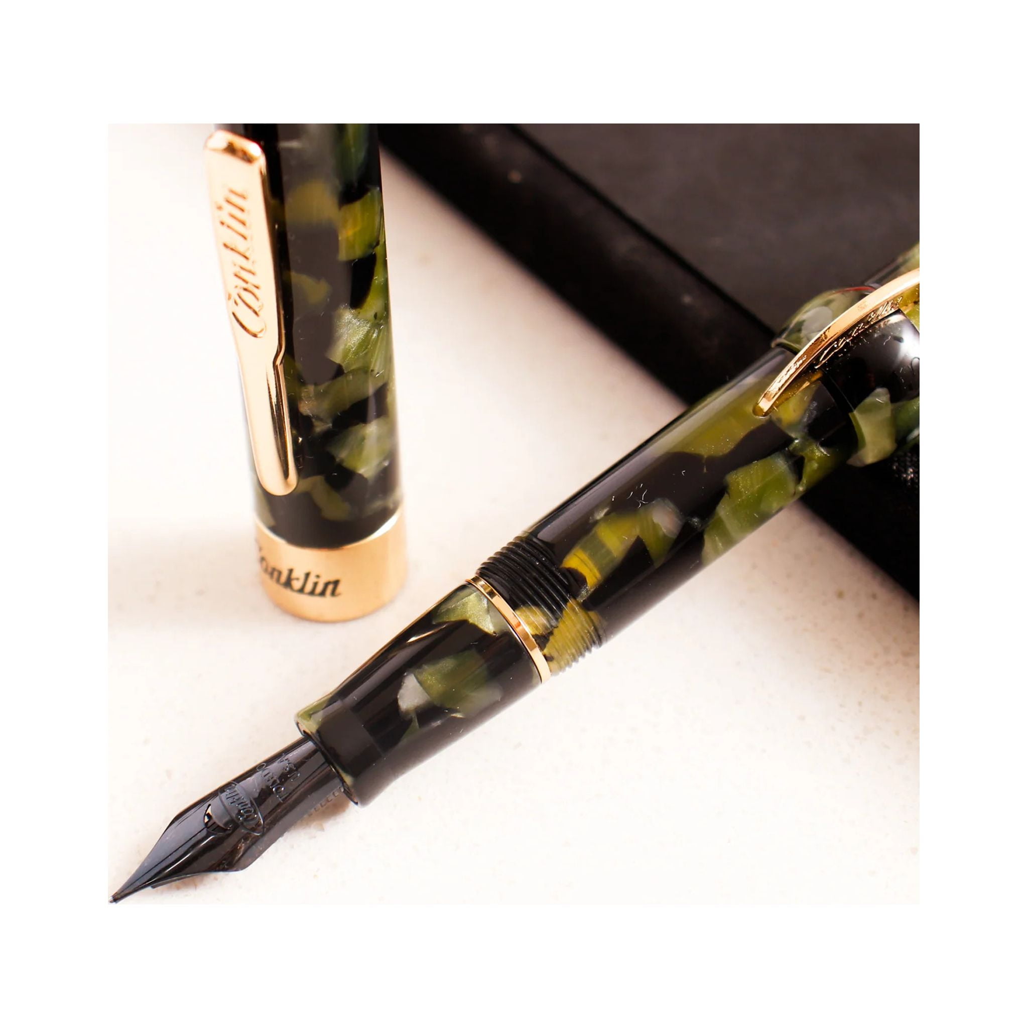 Conklin Mark Twain Crescent Filler Fountain Pen - Medium Nib, Vintage Green  (CK71760:CK71762)