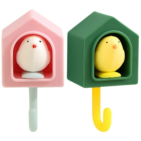 

2pcs Sticky Coat Hooks Cute Bird Hook Self Adhesive Hooks Wall Hanging Hooks