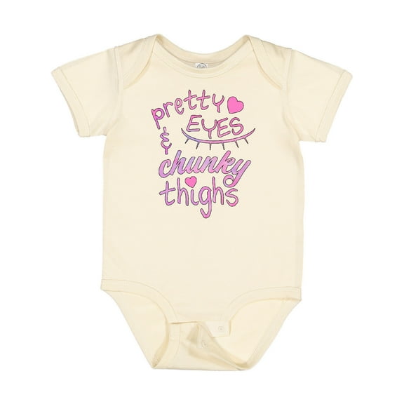 Inktastic Pretty Eyes and Chunky Thighs Boys or Girls Baby Bodysuit