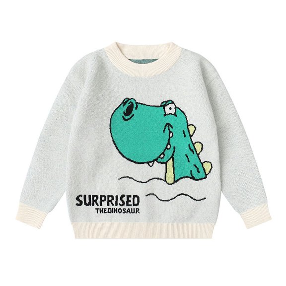 Godderr Toddler Cartoon Pullover Knit Sweater Autumn Winter Knitwear Tops Long-Sleeve Skin-Friendly Sweater for Boys 3-6 Years