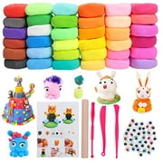 36 Colors Air Dry Clay Kit Magic Modeling Clay Ultra Light Clay with Accessories Tools and Tutorials for Kids DIY Crafts