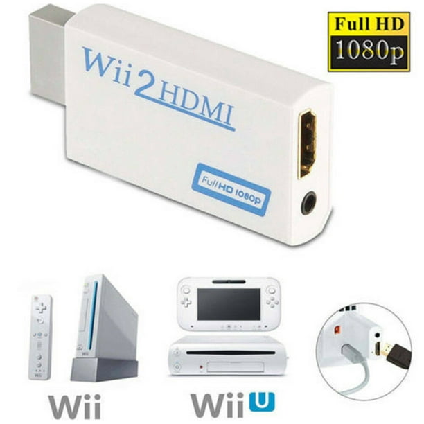 LIPTO - Convertisseur adaptateur Wii vers HDMI haut de gamme 720p 1080p HD  avec sortie audio 3,5 mm 