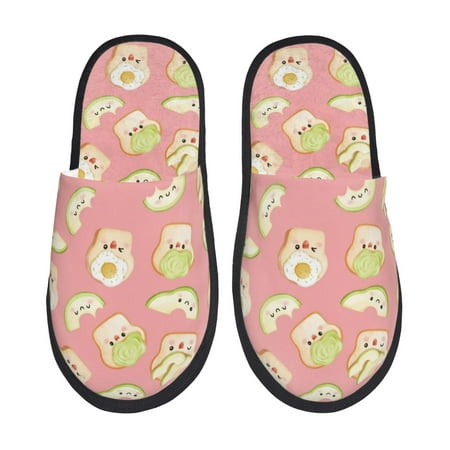 

Slippers for Women/Men - Cute Avocado Bread Egg Soft Plush Warm Slip-on Slippers House Slippers Indoor House Shoes