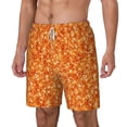 thumbnail image 2 of Uemuo Orange Glitter Pattern Mens Swim Trunks Quick Dry Board Shorts with Mesh Lining, Stretch Beach Shorts Quick Dry No-Chafing Board Shorts-XX-Large, 2 of 9
