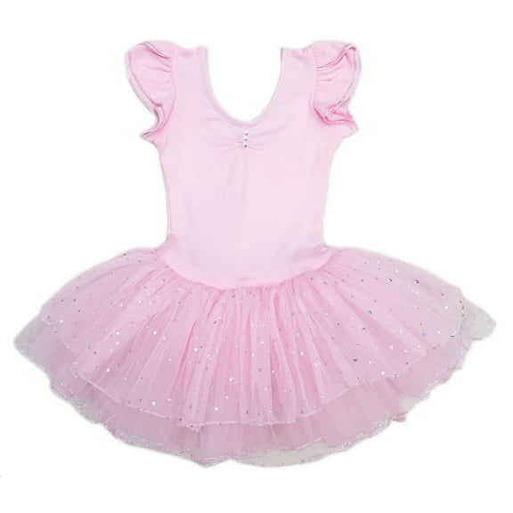 Wenchoice Pink Rhinestone Silver Trim Ballet Dress Girl'S S(1Y-2Y)