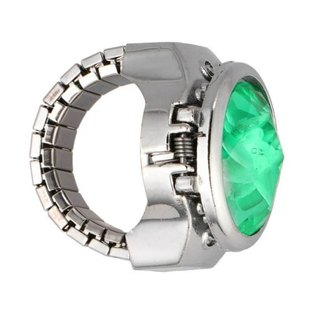 Soimiss Watch Rings Green Finger Jewelry for Christmas Men Women 1Set