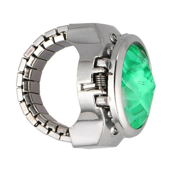 Soimiss Watch Rings Green Finger Jewelry for Christmas Men Women 1Set