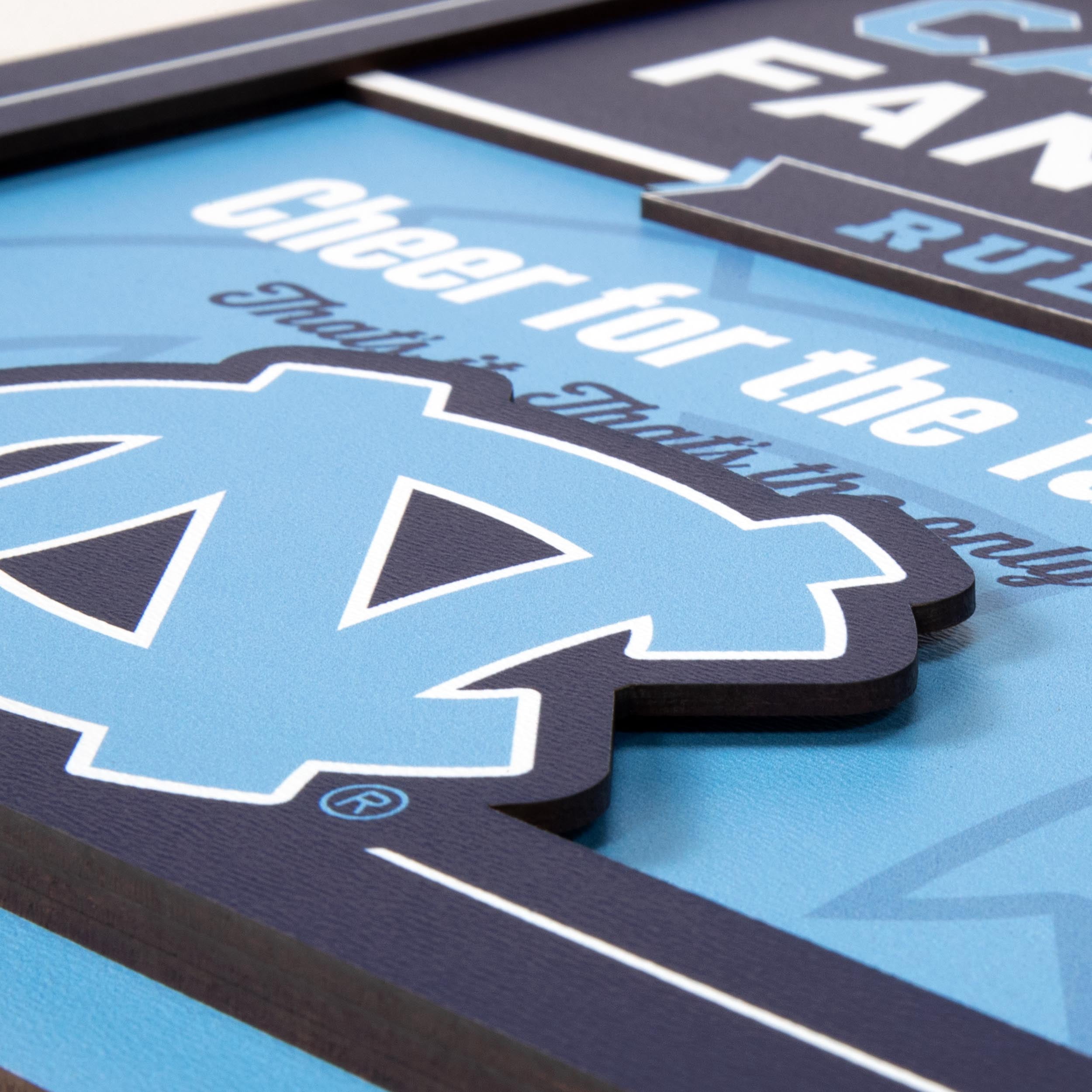 YouTheFan NCAA North Carolina Tar Heels Fan Rules 3D Wall Art