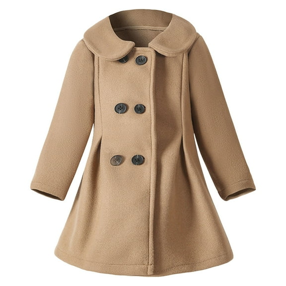Ladies Boys and girls velvet jackets Girls Dress Coat Kids Winter Warm Jacket Long Sleeve Button Trench Coat Pocket Long Peacoat Outerwear 2 7 Years Breathable Flexible and Comfortable Jacket