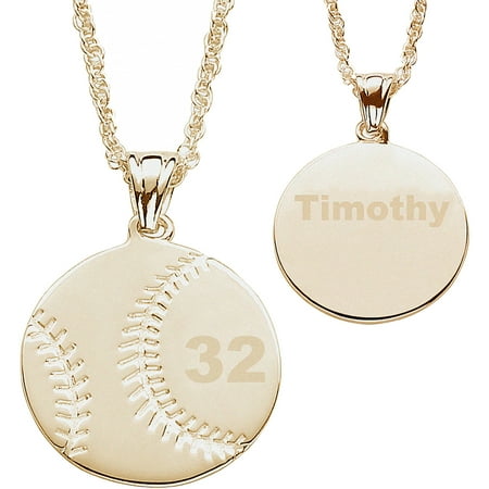 Personalized Planet 14kt Gold-Plated Baseball Pendant
