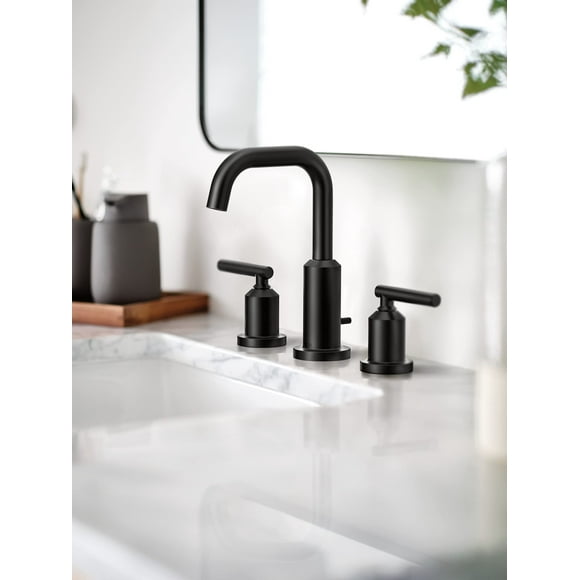 Moen T6142Bl Matte Black Two-Handle Bathroom Faucet