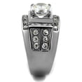 thumbnail image 4 of Luxe Jewelry Designs Men's High Polished Stainless Steel Ring with Cubic Zirconia - Size 8, 4 of 4
