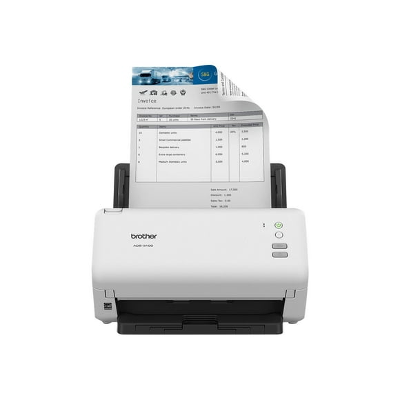 Brother ADS-3100 - Document scanner - Dual CIS - Duplex - 215.9 x 5003.8 mm - 600 dpi x 600 dpi - up to 40 ppm (mono) / up to 40 ppm (color) - ADF (60 pages) - up to 6000 scans per day - USB 3.0