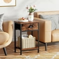 thumbnail image 3 of Satifur Set of 2 Nightstand for Bedroom,3-Tier End Table with Drawer,Rustic Brown, 3 of 9