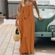 thumbnail image 2 of TaTaai Women's Backless Halter Maxi Dress Loose Fit Sleeveless Ankle Length Solid for Lounge Home Wear Casual Summer Daily Soft Gift, 2 of 8