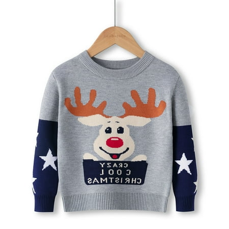 

Zelic Ugly Christmas Sweater For Kids Clearance Toddler Youth Teen Boys Girls Christmas Cartoon Knit Print Sweater Knitwear