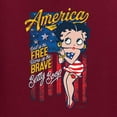 thumbnail image 5 of Wild Bobby Betty Boop America Land of the Free Home of the Brave Betty Boop Womens T-Shirt, Maroon, Medium, 5 of 5