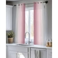 thumbnail image 5 of Pink Grey Ombre Sheer Curtains 45 Inch Length 2 Panels Set for Living Room/Bedroom, Farmhouse Gradient Minimalist Kitchen Curtains Grommet Semi-Sheer Curtains Drapes Voile Window Treatments 42"x45"x2, 5 of 7