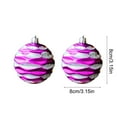 thumbnail image 3 of Neoyler 2 Pack Christmas Ornaments Decorative Balls for Tree Festive Holiday Decor with Unique Texture Suit for Home Mall Office 3.1x3.1x3.1in Purple, 3 of 5