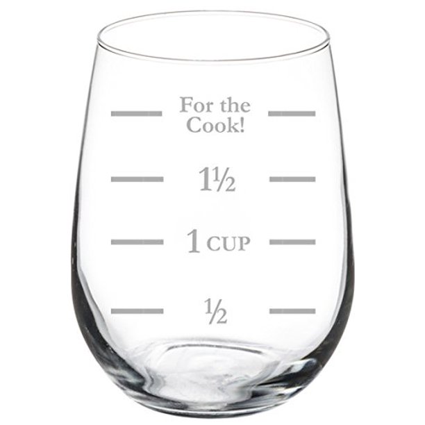Wine Glass Goblet Funny Measuring Cup For the Cook (17 oz Stemless