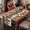 thumbnail image 4 of MXTPOV Christmas Table Runner, Plain Printed Table Runner for Dining Table, Christmas Tree Santa Claus Deers Pattern Table Runner, Home Decor, 13 x 72 inch, 4 of 6