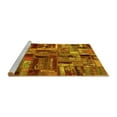 thumbnail image 2 of Ahgly Company Machine Washable Indoor Square Patchwork Yellow Transitional Area Rugs, 3' Square, 2 of 4
