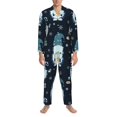 thumbnail image 3 of Fotbe Gnome and Snowflakes Pattern Long Sleeve Pajama Set for Men,Sleepwear Set,2-piece Loungewear Set,Soft PJs Comfy Nightwear with Pockets-Medium, 3 of 7