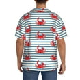 thumbnail image 3 of Pofeuu Cute Red Crabs With Nautical Print Mens Casual Short Sleeve Shirts Beach Summer Spread Collar Pocket Tops Men's Casual Short-sleeved Shirt-Medium, 3 of 5