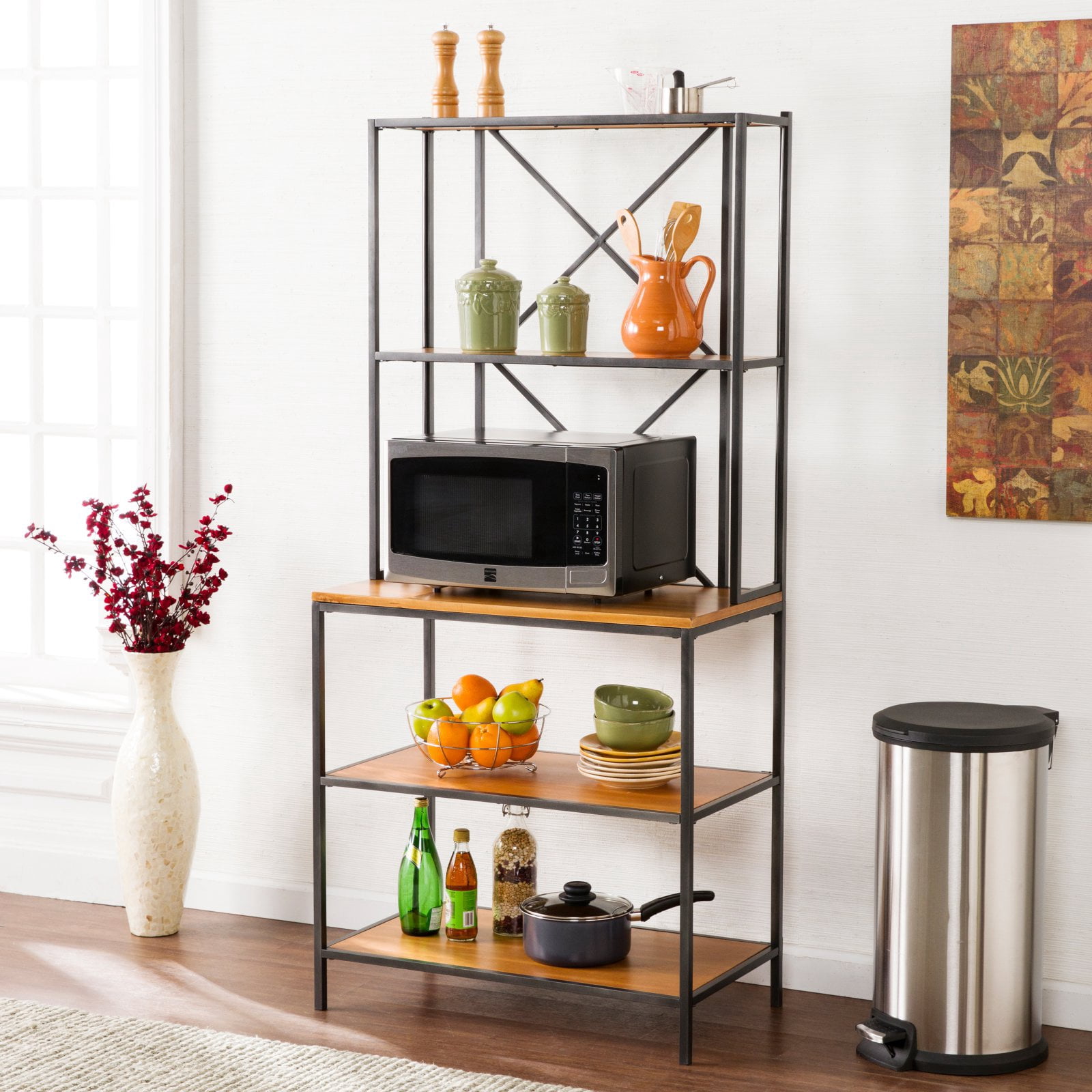 Patrick Two-Tone Mixed Material Bakers Rack - Walmart.com