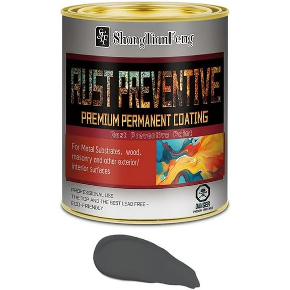 32 OZ Gray Anti-Rust Paint - Heavy-Duty Corrosion Protection for Metal Surfaces, Indoor/Outdoor Use, Durable Glossy Finish