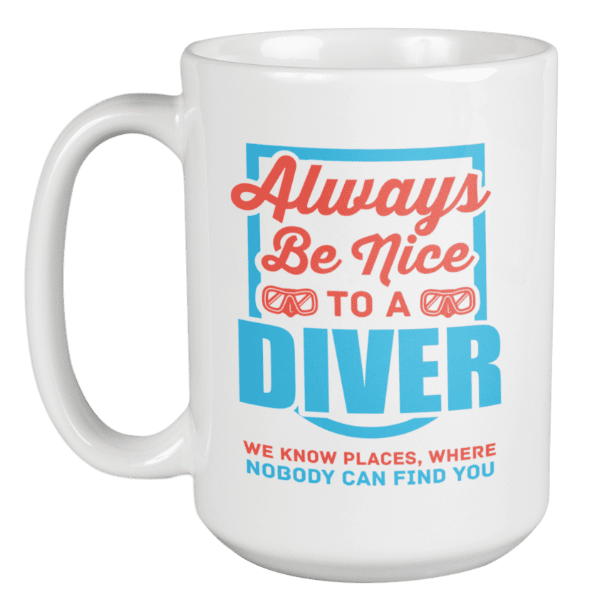 Scuba diving gifts time to get wet birthday christmas gift idea two tone coffee mug 11oz