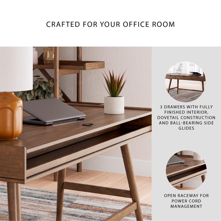 Signature Design by Ashley, Mid-Century Home Office Desk, 60