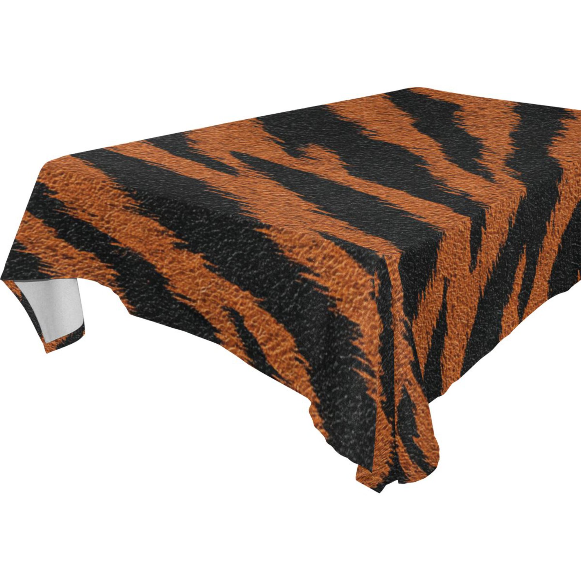 Square Washable Wrinkle Resistant Heat Resistant Table Cloth 60"x60"Decorative Table Cover for Kitchen Dining Room, Multiple Sizes Available Coarse Tiger Stripe