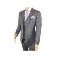 thumbnail image 4 of Men Suit BERLUSCONI Turkey 100% Italian Wool Super 180's 3pc Vested #Ber9 gray, 4 of 11