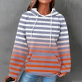 thumbnail image 2 of XPMWRP Women's Waffle Knit Cute Striped Print Hoodies Sweatshirts Casual Drawstring Raglan Long Sleeve Pullover Tops with Pocket Pink XXL, 2 of 5