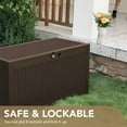 thumbnail image 6 of ZOPan 95 Gallon Deck Box Large Resin Outdoor Storage Box, Waterproof and UV Resistant Lockable for Outdoor and Patio, Large Storage Cabinet for Patio Furniture, Garden Tools and Pool Supplies, Brown, 6 of 7