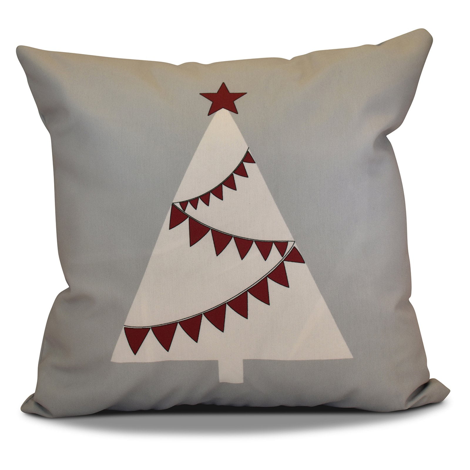 Garland Tree Pillow Gray 18x18 Black E by design PHGN705GY1RE6-18 18 x 18-inch