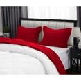 thumbnail image 5 of DNG Creations 3 Piece Solid Reversible Diamond Pattern Comforter 550 GSM All Season 800 TC, 100% Egyptian Cotton - Oversized Queen - Size ( White/Red Colour ), 5 of 7