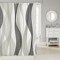 thumbnail image 2 of Erosebridal Plum Stripes Bathroom Curtain 72x78, Futuristic Minimalism Bathroom Decor, Modern Abstract Decor, Waterproof, 2 of 5