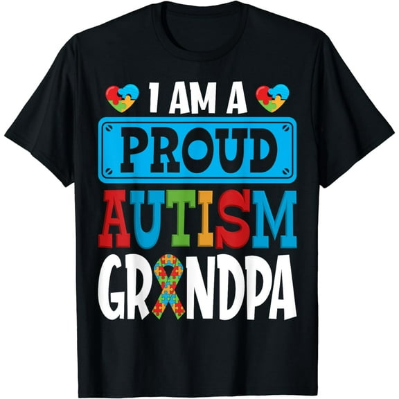 Autism Awareness - I'm Proud Autism Grandpa Gift T-Shirt