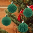 thumbnail image 5 of 12-Pack Flocked Christmas Ornaments - 6cm Velvet Tree Decorations with Hangers - Rustic Brown Holiday Balls for Xmas/Wreath/Fireplace Decor, 5 of 6