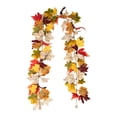 thumbnail image 2 of 68.9Inch Fall Garland with Pumpkins and Maple Leaves,Autumn Thanksgiving Halloween Decor for Home Indoor Outdoor,Fireplace Mantle,Front Door,Table,Stairs,Porch Farmhouse Seasonal Party Decoration, 2 of 5