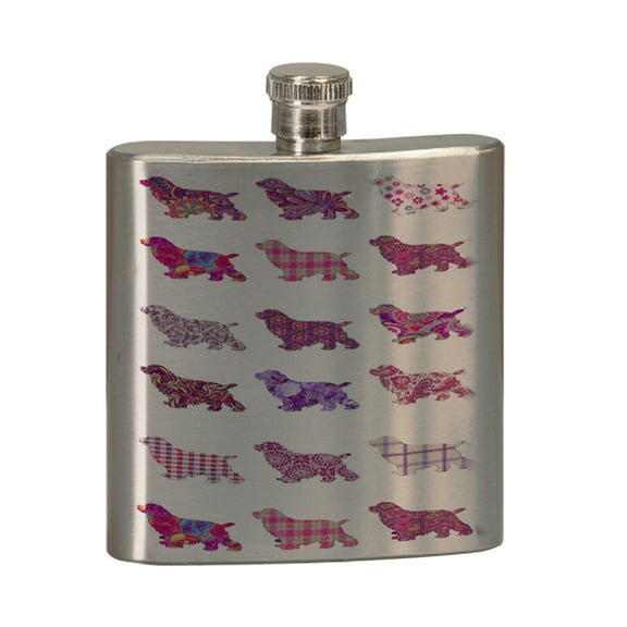 KuzmarK 6 oz. Stainless Steel Pocket Hip Liquor Flask - Cocker Spaniel Dog