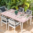 thumbnail image 2 of Pink Valentine's Day Table Cloths for 6 Foot Rectangle Tables, Roses Romantic Art Spring Floral Patio Waterproof Elastic Fitted Tablecloths, Washable Rectangular Table Cover for Camping, 2 of 8