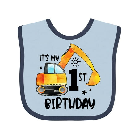 

Inktastic Construction Truck It s My 1st Birthday Gift Baby Boy or Baby Girl Bib